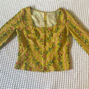 Free People Olive Floral Blouse SOLD OUT online